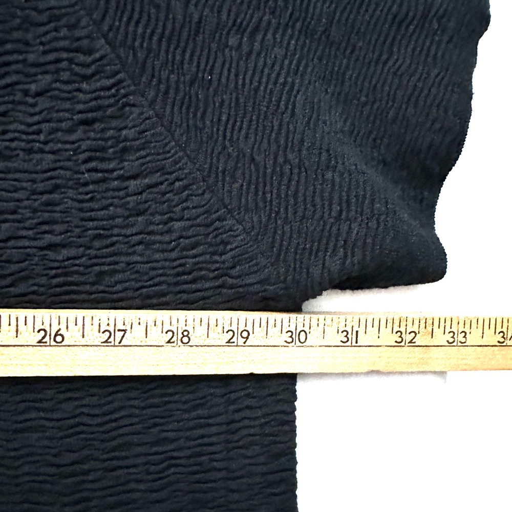 Eileen Fisher XL Silk Blend Textured Crinkle Open Front Cardigan Jacket Black - Picture 5 of 10